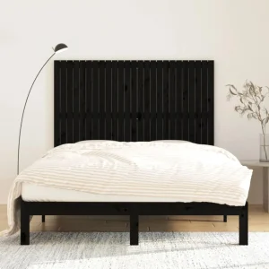 à prix promos VidaXL Tête De Lit Murale Noir 159,5x3x110 Cm Bois Massif De Pin 9