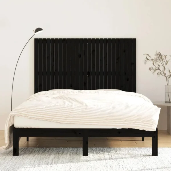 à prix promos VidaXL Tête De Lit Murale Noir 159,5x3x110 Cm Bois Massif De Pin 3