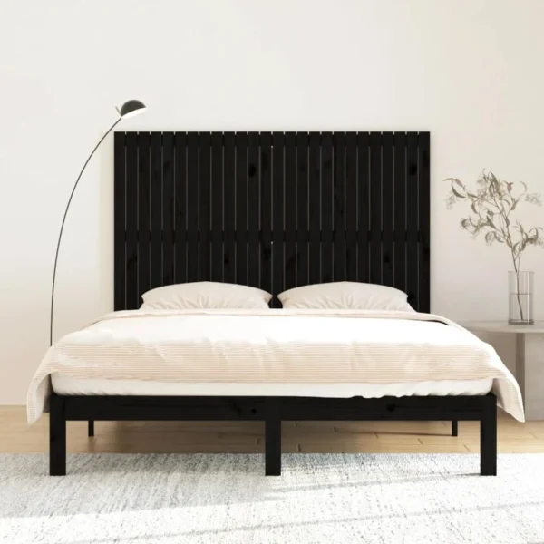 SOLDES TOUT À VidaXL Tête De Lit Murale Noir 166x3x110 Cm Bois Massif De Pin 3