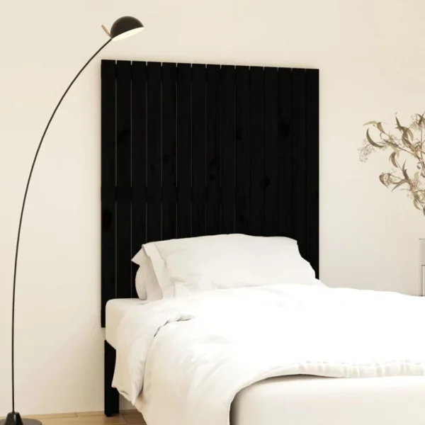 VidaXL Tête De Lit Murale Noir 95,5x3x110 Cm Bois Massif De Pin boutique 1