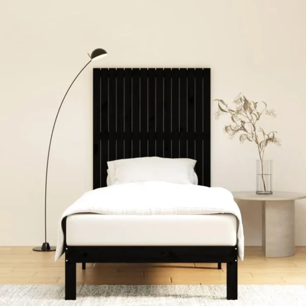 VidaXL Tête De Lit Murale Noir 95,5x3x110 Cm Bois Massif De Pin boutique 3