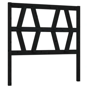 VidaXL Tête De Lit Noir 106x4x100 Cm Bois Massif De Pin soldes pas cher 9