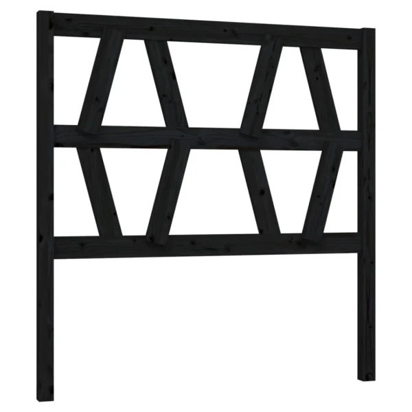 VidaXL Tête De Lit Noir 106x4x100 Cm Bois Massif De Pin soldes pas cher 3
