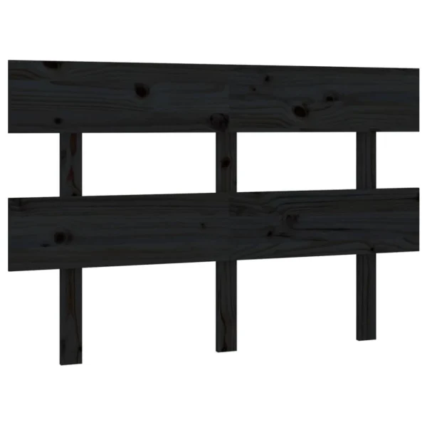 boutique pas cher VidaXL Tête De Lit Noir 124x3x81 Cm Bois Massif De Pin 3