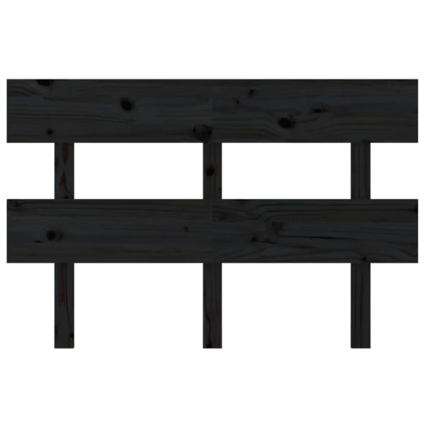 boutique pas cher VidaXL Tête De Lit Noir 124x3x81 Cm Bois Massif De Pin 4