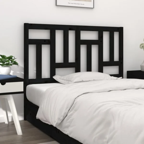 VidaXL Tête De Lit Noir 125,5x4x100 Cm Bois Massif De Pin vente pas cher en ligne 1