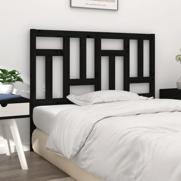 VidaXL Tête De Lit Noir 125,5x4x100 Cm Bois Massif De Pin vente pas cher en ligne 5