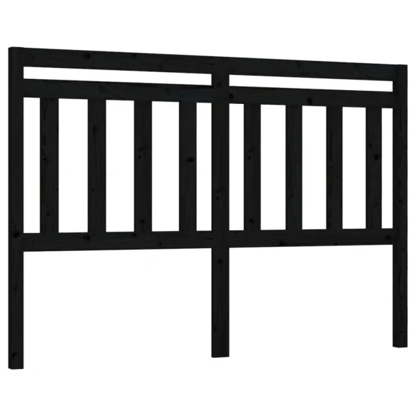 pas cher en ligne VidaXL Tête De Lit Noir 126x4x100 Cm Bois Massif De Pin 3