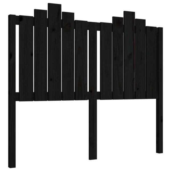 excellents soldes VidaXL Tête De Lit Noir 126x4x110 Cm Bois Massif De Pin 3