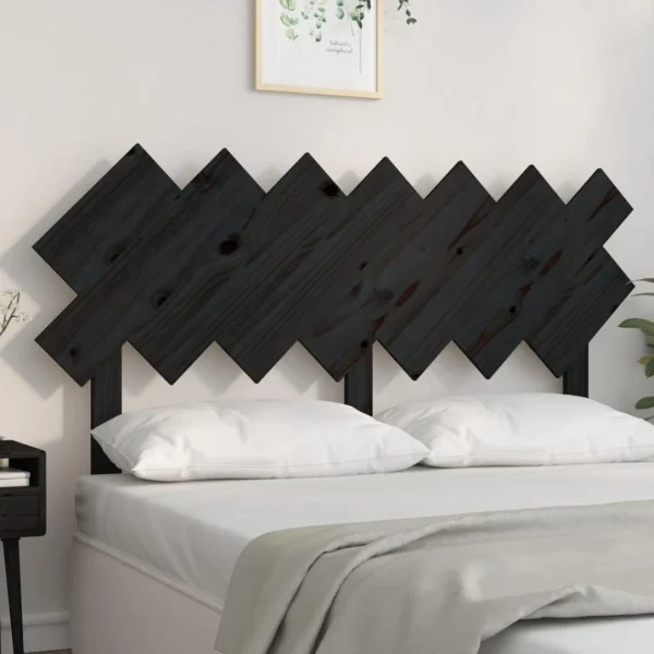 excellente qualité VidaXL Tête De Lit Noir 141x3x80,5 Cm Bois Massif De Pin 1