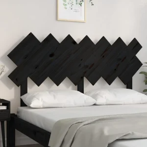 excellente qualité VidaXL Tête De Lit Noir 141x3x80,5 Cm Bois Massif De Pin 11