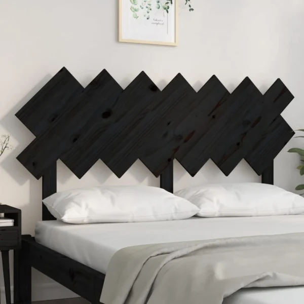 excellente qualité VidaXL Tête De Lit Noir 141x3x80,5 Cm Bois Massif De Pin 4