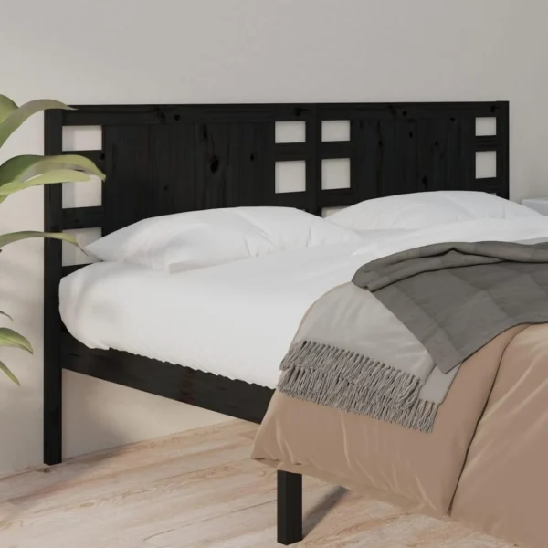 VidaXL Tête De Lit Noir 141x4x100 Cm Bois Massif De Pin soldes ligne 1