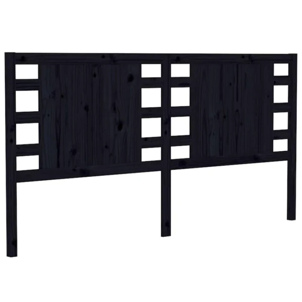 VidaXL Tête De Lit Noir 141x4x100 Cm Bois Massif De Pin soldes ligne 3