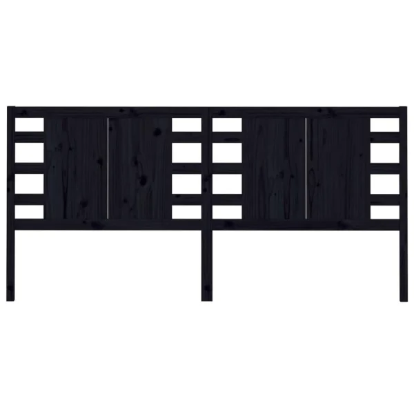 VidaXL Tête De Lit Noir 141x4x100 Cm Bois Massif De Pin soldes ligne 4