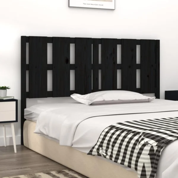VidaXL Tête De Lit Noir 155,5x4x100 Cm Bois Massif De Pin soldes ligne 4