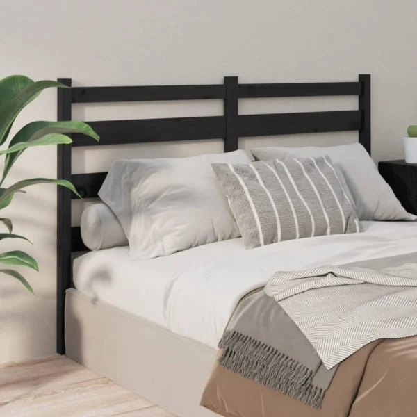VidaXL Tête De Lit Noir 156x4x100 Cm Bois Massif De Pin grand choix 1
