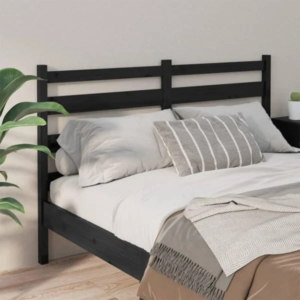 VidaXL Tête De Lit Noir 156x4x100 Cm Bois Massif De Pin grand choix 4