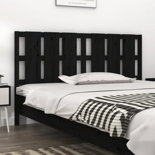 VidaXL Tête De Lit Noir 165,5x4x100 Cm Bois Massif De Pin à prix très bas 1