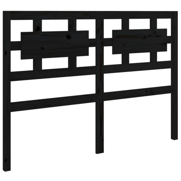 marque pas cher VidaXL Tête De Lit Noir 185,5x4x100 Cm Bois Massif De Pin 3
