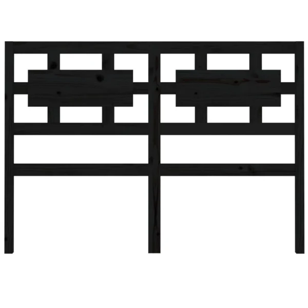 marque pas cher VidaXL Tête De Lit Noir 185,5x4x100 Cm Bois Massif De Pin 5