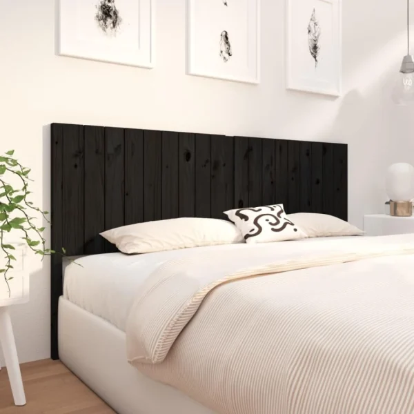 VidaXL Tête De Lit Noir 185,5x4x100 Cm Bois Massif De Pin mode tendance 5