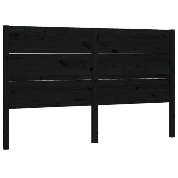 VidaXL Tête De Lit Noir 186x4x100 Cm Bois Massif De Pin en solde 3