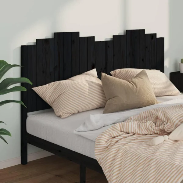 VidaXL Tête De Lit Noir 186x4x110 Cm Bois Massif De Pin le grand escompte 4