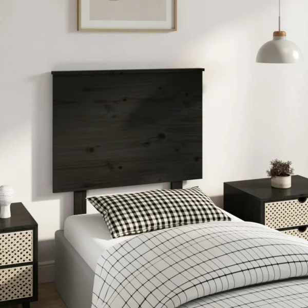 VidaXL Tête De Lit Noir 79x6x82,5 Cm Bois Massif De Pin achat pas cher 5