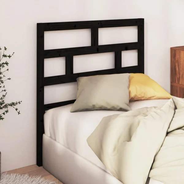 grande surprise VidaXL Tête De Lit Noir 81x4x100 Cm Bois Massif De Pin 1