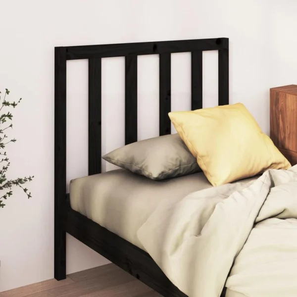 acheter VidaXL Tête De Lit Noir 81x4x100 Cm Bois Massif De Pin 1