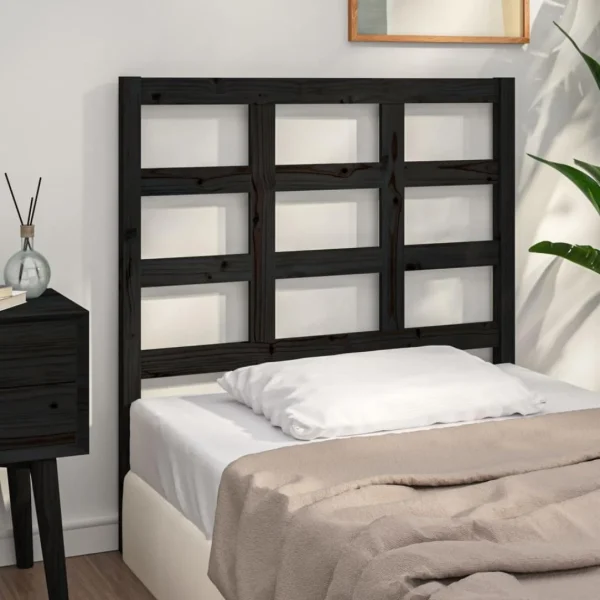VidaXL Tête De Lit Noir 95,5x4x100 Cm Bois Massif De Pin Satisfait ou Remboursé 1