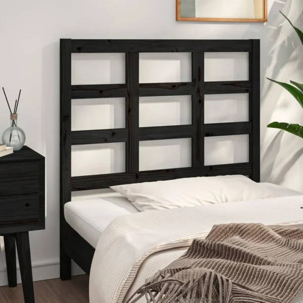 VidaXL Tête De Lit Noir 95,5x4x100 Cm Bois Massif De Pin Satisfait ou Remboursé 5