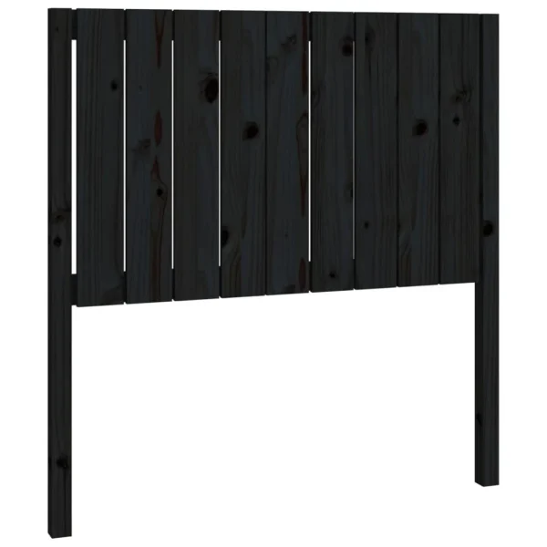 VidaXL Tête De Lit Noir 95,5x4x100 Cm Bois Massif De Pin REMISE 3