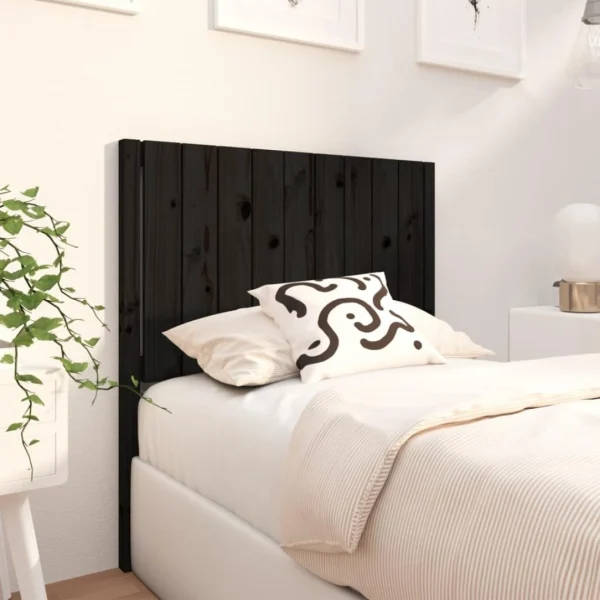 VidaXL Tête De Lit Noir 95,5x4x100 Cm Bois Massif De Pin REMISE 4