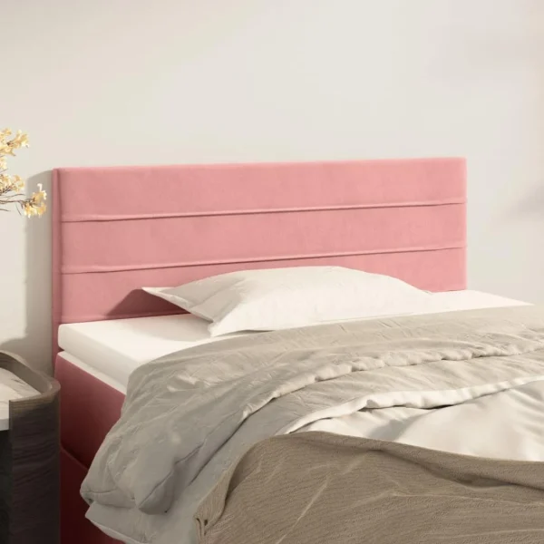 VidaXL Tête De Lit Rose 100x5x78/88 Cm Velours beauté 1