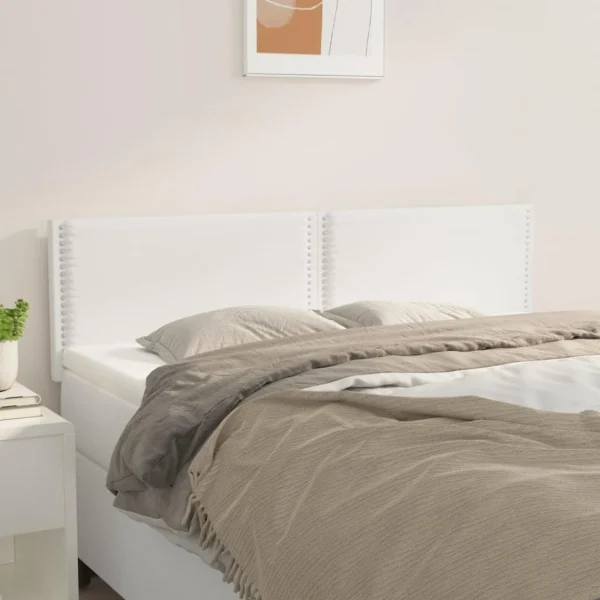 VidaXL Têtes De Lit 2 Pcs Blanc 72x5x78/88 Cm Similicuir shopping pas cher 1