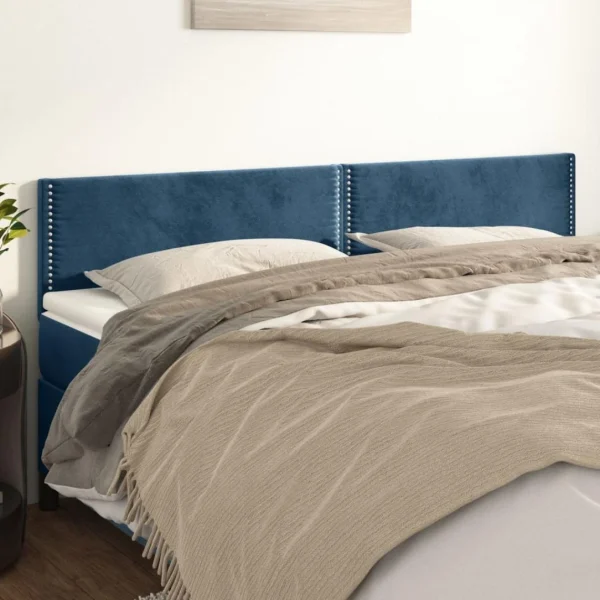 VidaXL Têtes De Lit 2 Pcs Bleu Foncé 90x5x78/88 Cm Velours grossiste en ligne 1