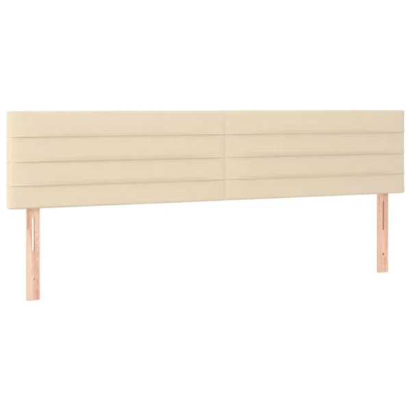 achat pas cher VidaXL Têtes De Lit 2 Pcs Crème 80x5x78/88 Cm Tissu 3
