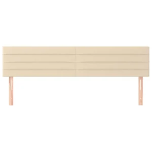 achat pas cher VidaXL Têtes De Lit 2 Pcs Crème 80x5x78/88 Cm Tissu 11