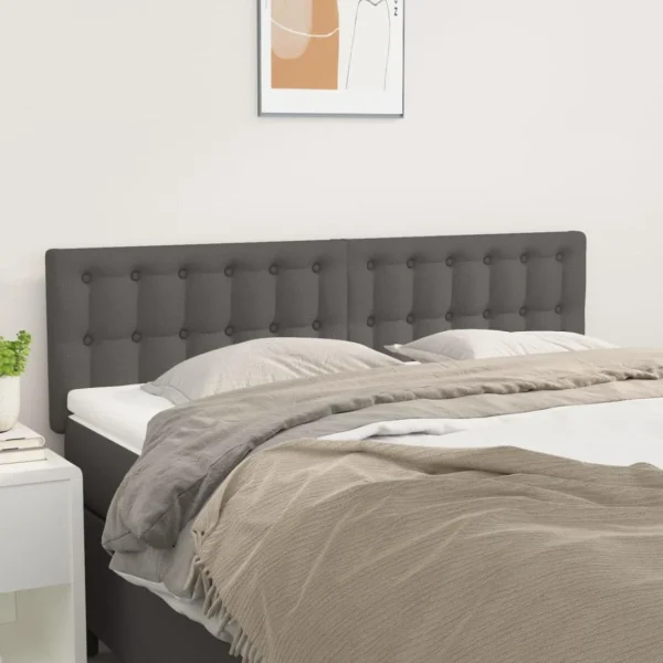 pas cher VidaXL Têtes De Lit 2 Pcs Gris 72x5x78/88 Cm Similicuir 1