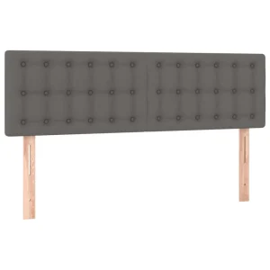 pas cher VidaXL Têtes De Lit 2 Pcs Gris 72x5x78/88 Cm Similicuir 9