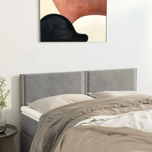 à prix promos VidaXL Têtes De Lit 2 Pcs Gris Clair 72x5x78/88 Cm Velours 1
