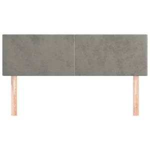 nouveau produit VidaXL Têtes De Lit 2 Pcs Gris Clair 72x5x78/88 Cm Velours 11