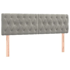 VidaXL Têtes De Lit 2 Pcs Gris Clair 72x7x78/88 Cm Velours remise en ligne 9