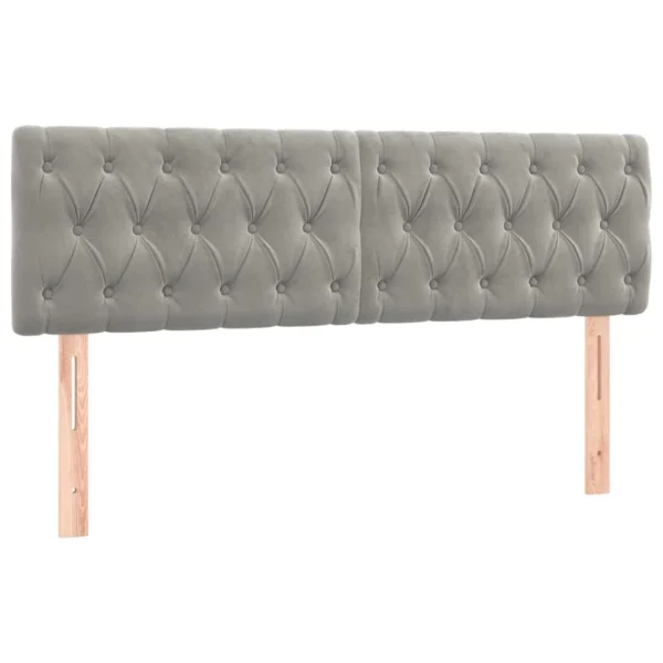 VidaXL Têtes De Lit 2 Pcs Gris Clair 72x7x78/88 Cm Velours remise en ligne 3