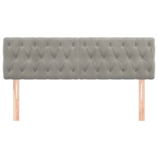 VidaXL Têtes De Lit 2 Pcs Gris Clair 72x7x78/88 Cm Velours remise en ligne 4