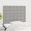 VidaXL Têtes De Lit 2 Pcs Gris Clair 80x5x78/88 Cm Tissu boutiqued pas cher 19