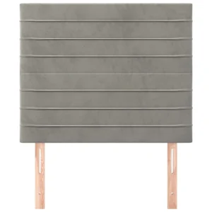 VidaXL Têtes De Lit 2 Pcs Gris Clair 80x5x78/88 Cm Velours pas cher 11