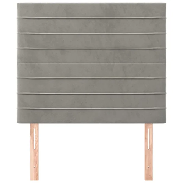 VidaXL Têtes De Lit 2 Pcs Gris Clair 80x5x78/88 Cm Velours pas cher 4